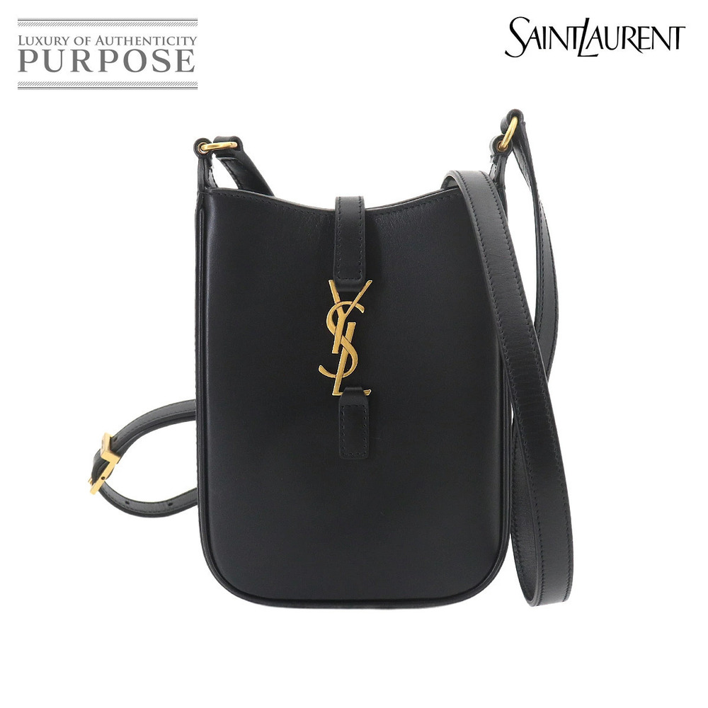 Saint Laurent Le Vertical Leather Crossbody Bag Black